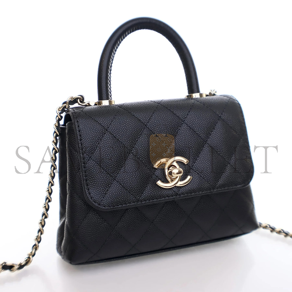 Ch*el master mini black caviar coco handle (14.5*11.5*5.5cm)